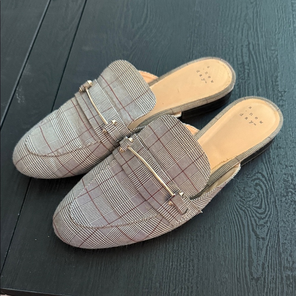 Gray Plaid women's Loafers